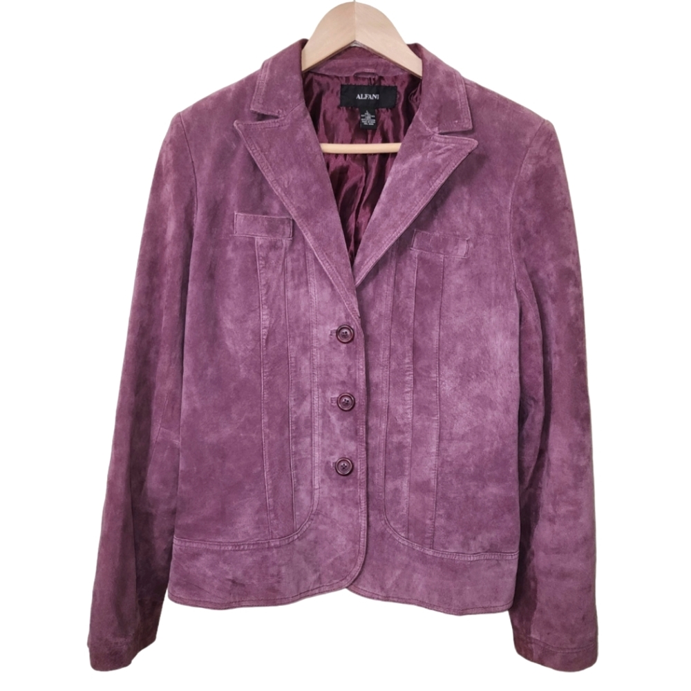 Alfani Dusty Pink Leather Blazer